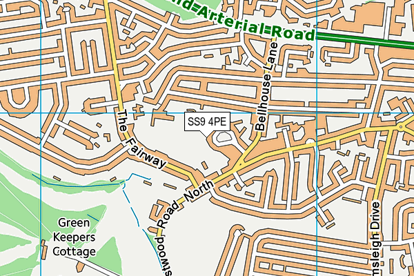 SS9 4PE map - OS VectorMap District (Ordnance Survey)