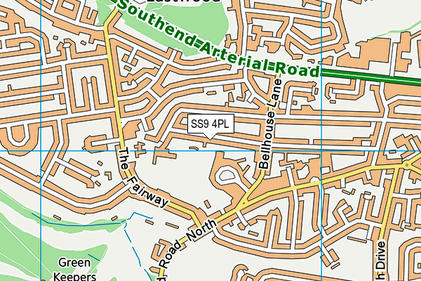 SS9 4PL map - OS VectorMap District (Ordnance Survey)