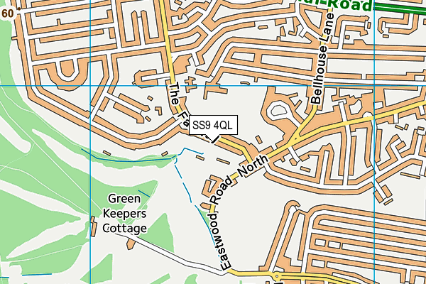 SS9 4QL map - OS VectorMap District (Ordnance Survey)