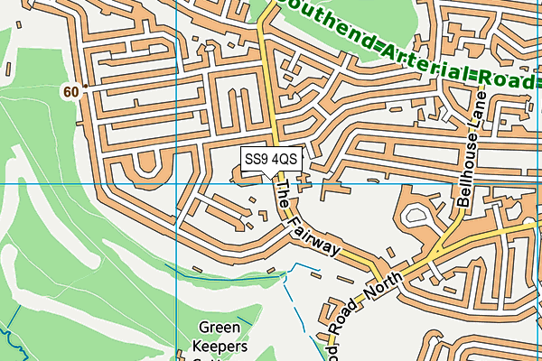 SS9 4QS map - OS VectorMap District (Ordnance Survey)