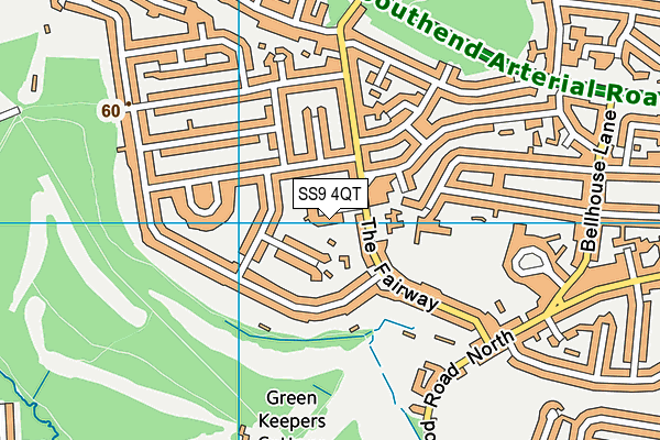 SS9 4QT map - OS VectorMap District (Ordnance Survey)