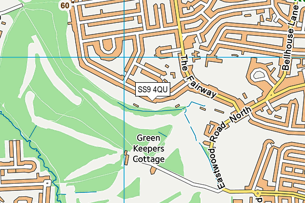 SS9 4QU map - OS VectorMap District (Ordnance Survey)