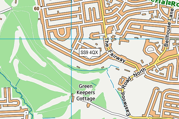 SS9 4QX map - OS VectorMap District (Ordnance Survey)