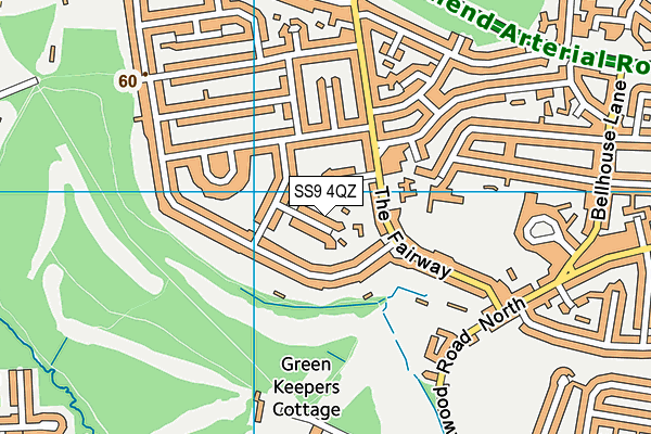SS9 4QZ map - OS VectorMap District (Ordnance Survey)