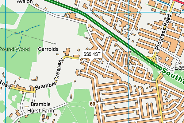 SS9 4ST map - OS VectorMap District (Ordnance Survey)