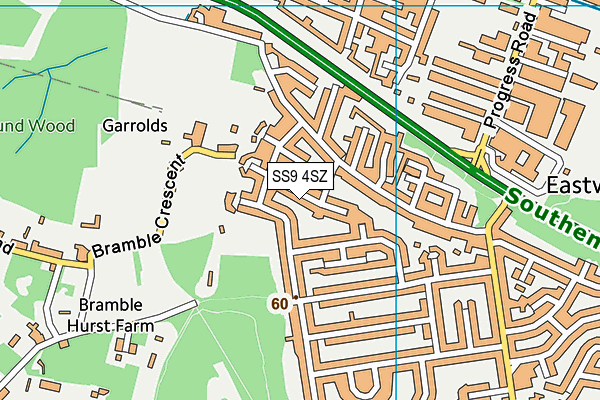 SS9 4SZ map - OS VectorMap District (Ordnance Survey)