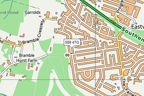 SS9 4TG map - OS VectorMap District (Ordnance Survey)