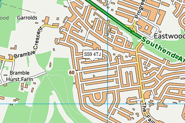 SS9 4TJ map - OS VectorMap District (Ordnance Survey)
