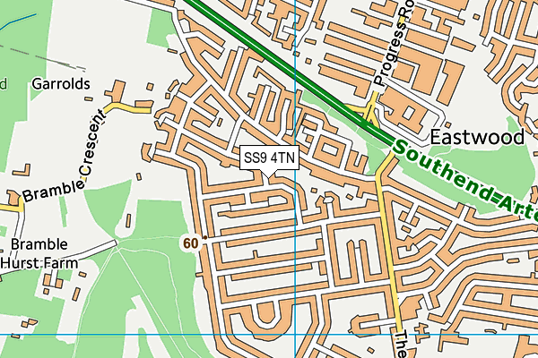 SS9 4TN map - OS VectorMap District (Ordnance Survey)