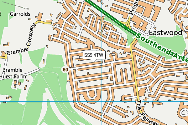 SS9 4TW map - OS VectorMap District (Ordnance Survey)