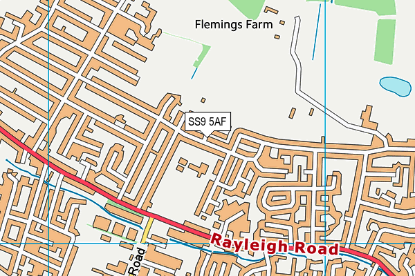 SS9 5AF map - OS VectorMap District (Ordnance Survey)