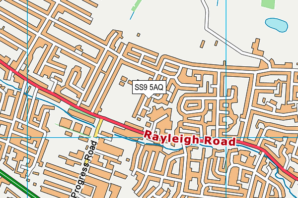 SS9 5AQ map - OS VectorMap District (Ordnance Survey)