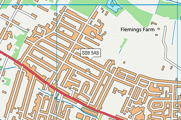 SS9 5AS map - OS VectorMap District (Ordnance Survey)
