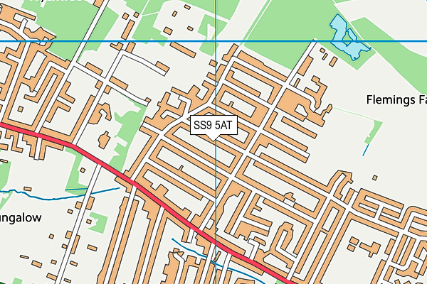 SS9 5AT map - OS VectorMap District (Ordnance Survey)