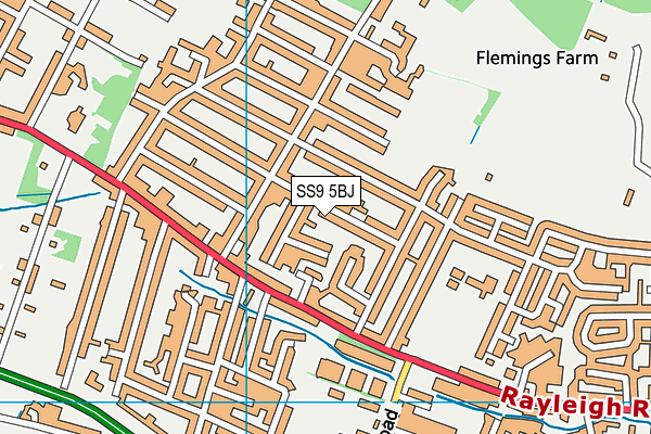 SS9 5BJ map - OS VectorMap District (Ordnance Survey)