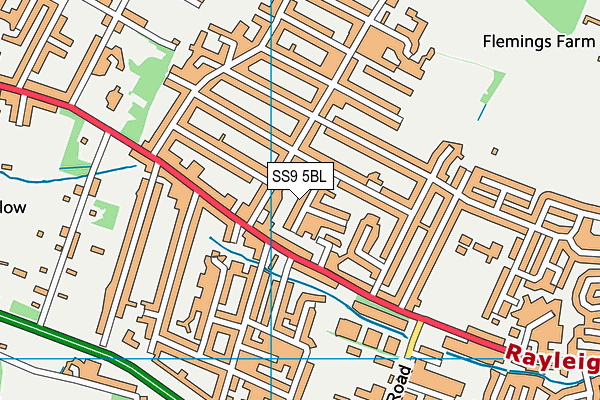SS9 5BL map - OS VectorMap District (Ordnance Survey)