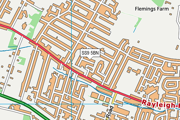 SS9 5BN map - OS VectorMap District (Ordnance Survey)