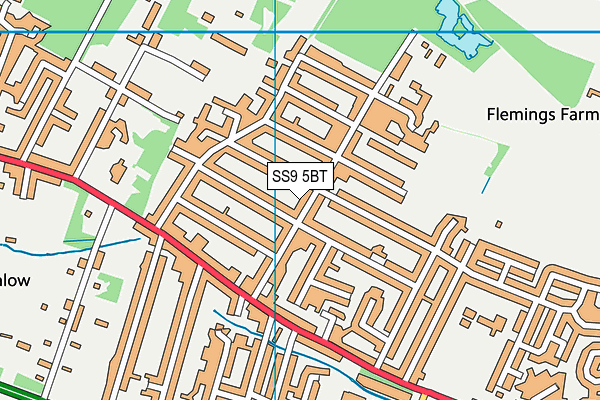 SS9 5BT map - OS VectorMap District (Ordnance Survey)