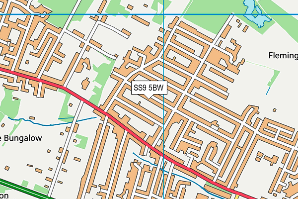 SS9 5BW map - OS VectorMap District (Ordnance Survey)