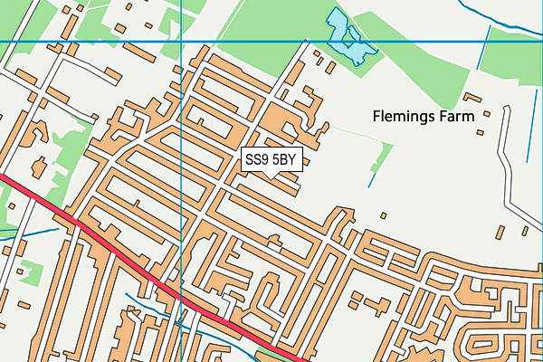 SS9 5BY map - OS VectorMap District (Ordnance Survey)