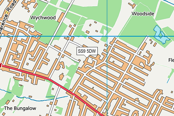 SS9 5DW map - OS VectorMap District (Ordnance Survey)