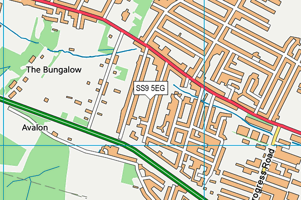 SS9 5EG map - OS VectorMap District (Ordnance Survey)