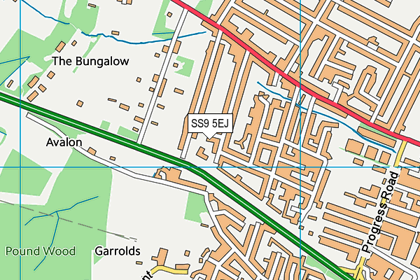 SS9 5EJ map - OS VectorMap District (Ordnance Survey)