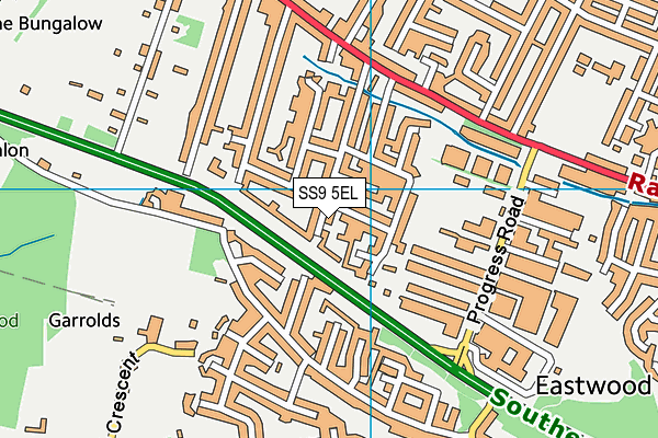 SS9 5EL map - OS VectorMap District (Ordnance Survey)