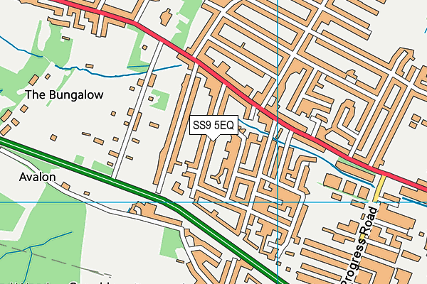 SS9 5EQ map - OS VectorMap District (Ordnance Survey)