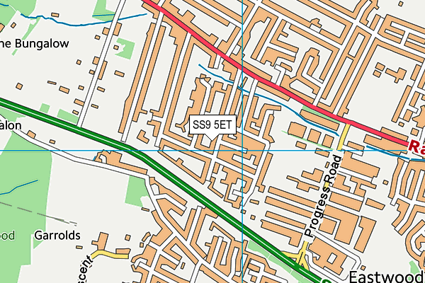 SS9 5ET map - OS VectorMap District (Ordnance Survey)