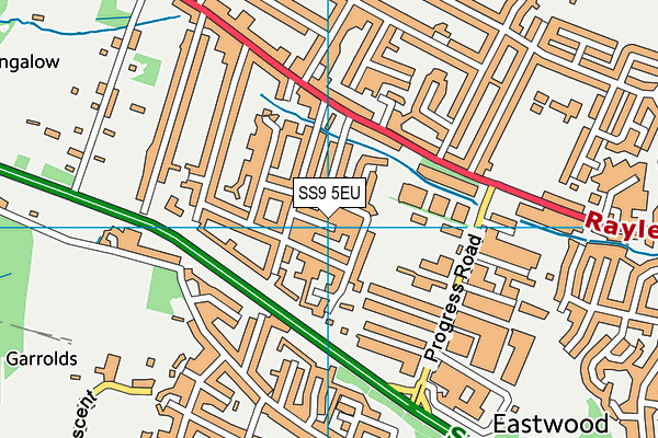 SS9 5EU map - OS VectorMap District (Ordnance Survey)