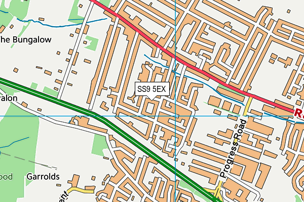 SS9 5EX map - OS VectorMap District (Ordnance Survey)