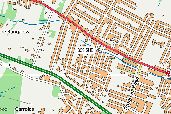 SS9 5HB map - OS VectorMap District (Ordnance Survey)