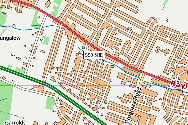 SS9 5HE map - OS VectorMap District (Ordnance Survey)