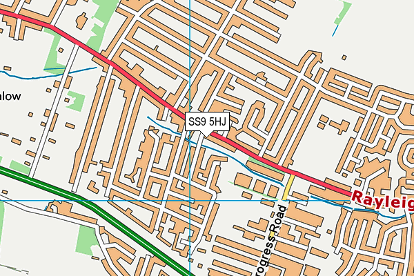 SS9 5HJ map - OS VectorMap District (Ordnance Survey)