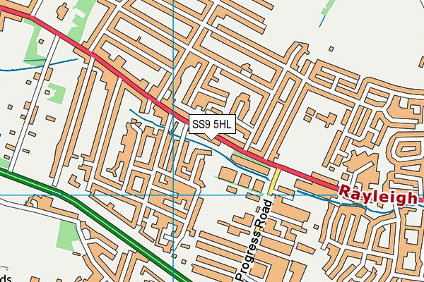 SS9 5HL map - OS VectorMap District (Ordnance Survey)