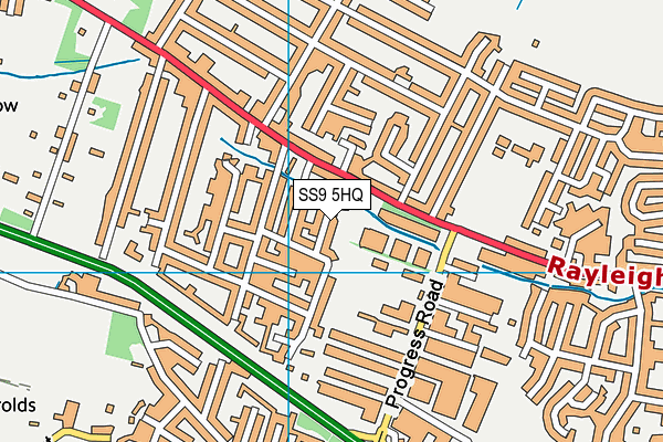 SS9 5HQ map - OS VectorMap District (Ordnance Survey)