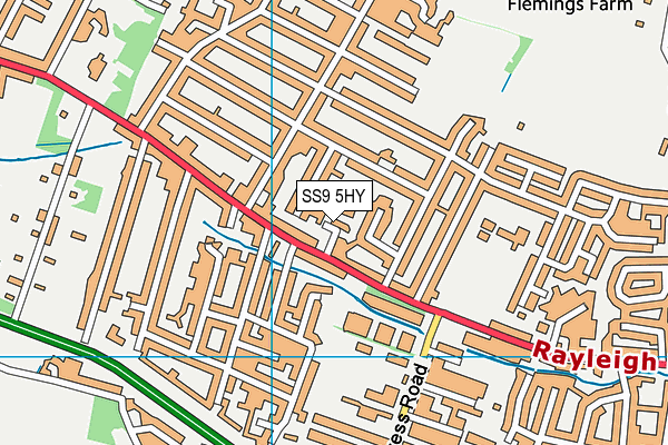 SS9 5HY map - OS VectorMap District (Ordnance Survey)