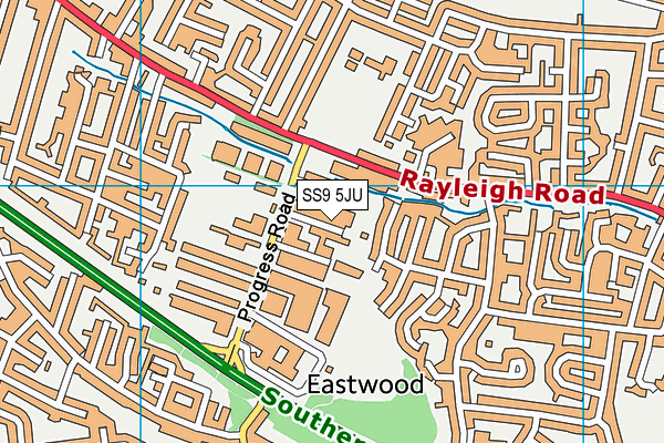 SS9 5JU map - OS VectorMap District (Ordnance Survey)