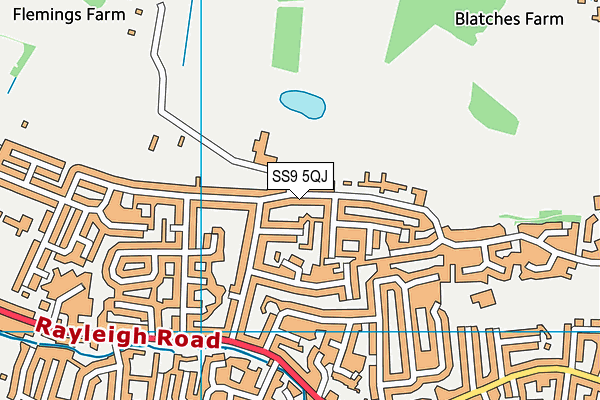 SS9 5QJ map - OS VectorMap District (Ordnance Survey)