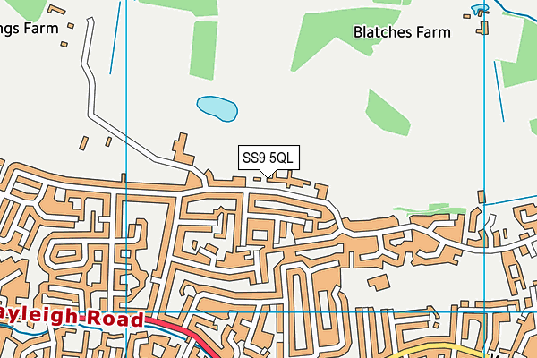 SS9 5QL map - OS VectorMap District (Ordnance Survey)