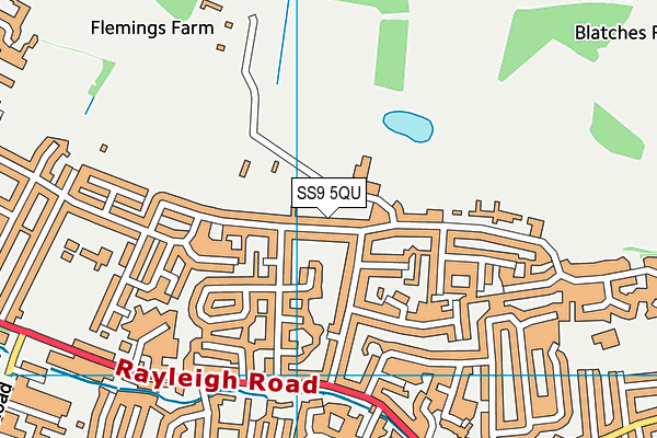 SS9 5QU map - OS VectorMap District (Ordnance Survey)