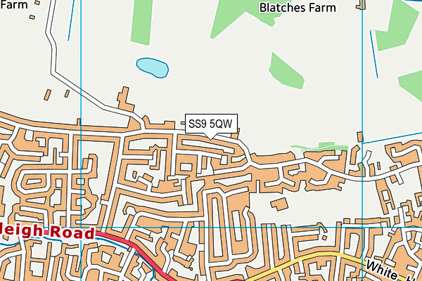 SS9 5QW map - OS VectorMap District (Ordnance Survey)