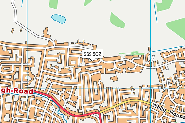 SS9 5QZ map - OS VectorMap District (Ordnance Survey)