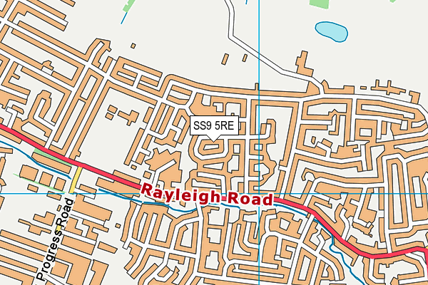 SS9 5RE map - OS VectorMap District (Ordnance Survey)