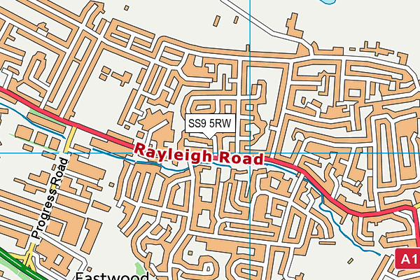 SS9 5RW map - OS VectorMap District (Ordnance Survey)