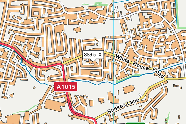 SS9 5TX map - OS VectorMap District (Ordnance Survey)