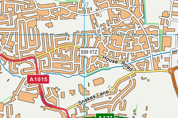 SS9 5TZ map - OS VectorMap District (Ordnance Survey)
