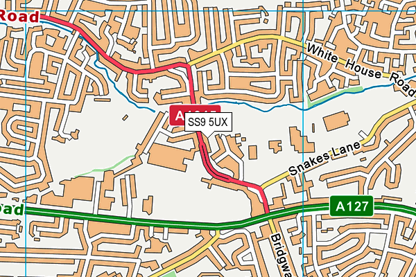 SS9 5UX map - OS VectorMap District (Ordnance Survey)