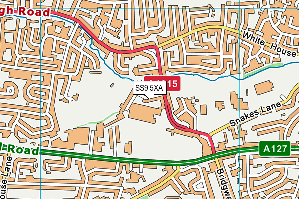 SS9 5XA map - OS VectorMap District (Ordnance Survey)